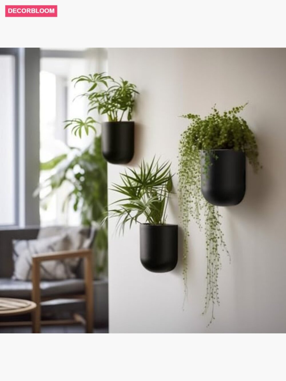 Wall Hanging Planters for Indoor Plants Set of 2 6 Inch Modern - Picture 4 of 7
